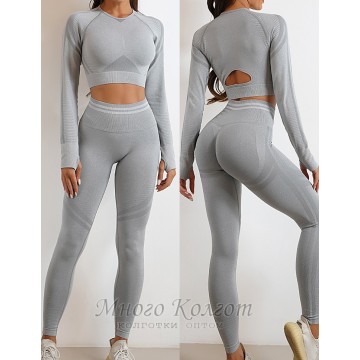 Комплект для фитнеса Crop top+Leggings melange 09